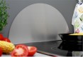 HOME It® halvcirkelformad stänkplatta 80 x 40 cm borstat rostfritt stål