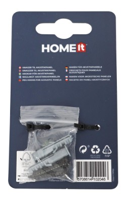 HOME It® knoppar för lodrät montering på akustikpanel, 2 st.