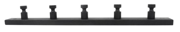 HOME It® knopplist med 5 knoppar 50 × 4 × 7 cm furu svart