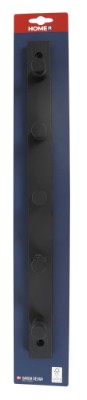 HOME It® knopplist med 5 knoppar 50 × 4 × 7 cm furu svart