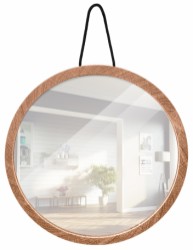 Home>it® spegel med träram Ø 20,5 cm ek natur