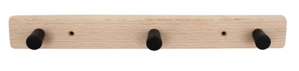 HOME It® knagerække med 3 knage 28 cm natur/sort knage bøg