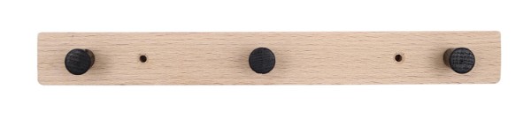 HOME It® knagerække med 3 knage 28 cm natur/sort knage bøg