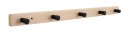 HOME It® knagerække med 5 knage 50 cm natur/sort knage bøg