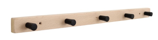 HOME It® knagerække med 5 knage 50 cm natur/sort knage bøg