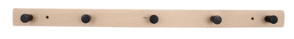 HOME It® knagerække med 5 knage 50 cm natur/sort knage bøg