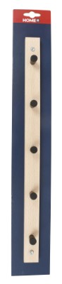 HOME It® knagerække med 5 knage 50 cm natur/sort knage bøg