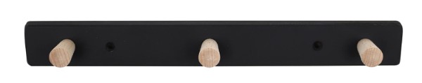 HOME It® knagerække med 3 knage 28 cm sort/natur knage bøg