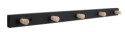 HOME It® knagerække med 5 knage 50 cm sort/natur knage bøg