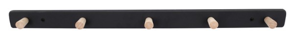 HOME It® knagerække med 5 knage 50 cm sort/natur knage bøg