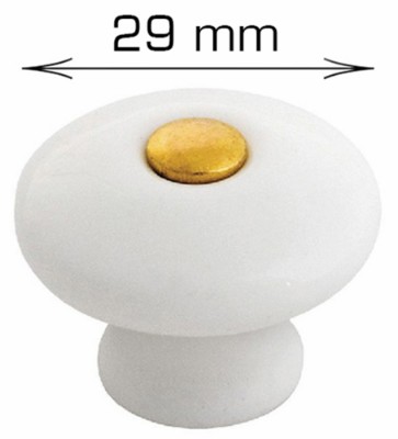 HOME It® porslinsknopp Ø 29 x 25 mm vit/guld 2 st.