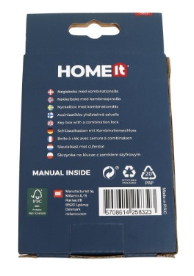 HOME It® nyckelskåp med kodlås med 10 000 kombinationer.