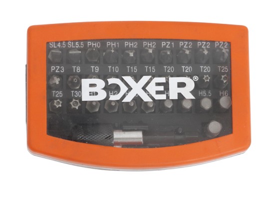 Boxer® bitssats i ask med bältesclips S2 stål 31 delar