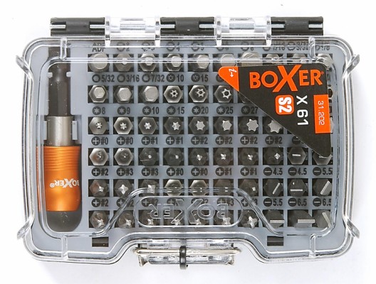 Boxer® bitssats i praktisk ask S2 stål 61 delar