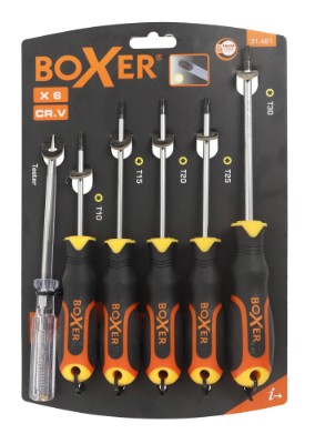 Boxer® skruvmejselsats TORX 6 delar