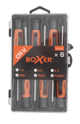 Boxer® PH/LK precisionsskruvmejselsats med 6 delar