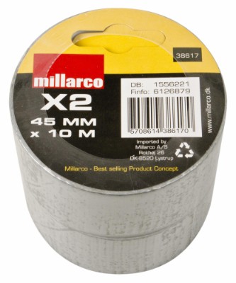 Millarco® gaffatejp 45 mm x 10 meter 2-pack