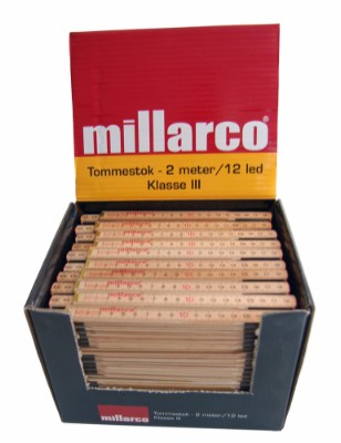 Millarco® tumstock i trä 12 leder 2 meter