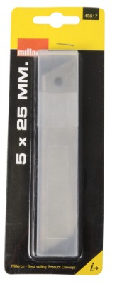 Millarco® knivblad till brytbladskniv 25 mm 5-pack