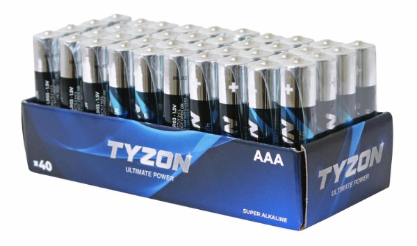 Tyzon AAA-alkaline batterier 40-pack