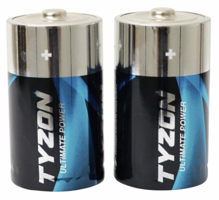 Tyzon D Super alkaline 1,5 volt batteri 2 stk.