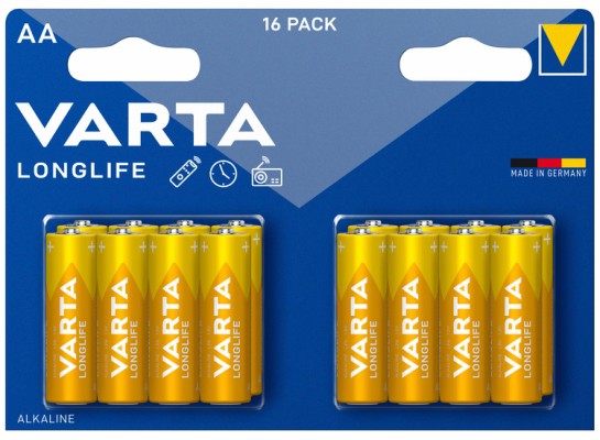 Varta Longlife batterier AA 16-pack