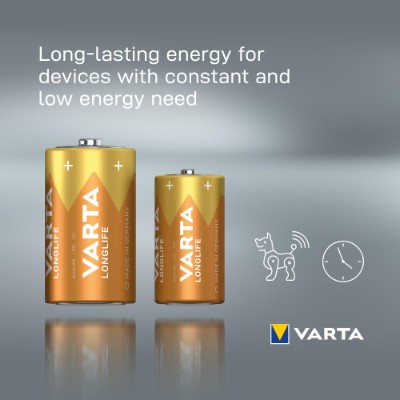 Varta Longlife batterier D – 2-pack