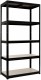HOME It® stålhylla med 5 trähyllor 1 800×900×450 mm svart