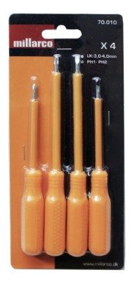 Millarco® skruvmejselsats LK/PH 4 delar