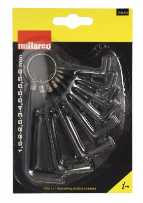 Millarco® insexnycklar i nyckelring 1,5–6 mm 8 delar