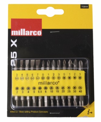Millarco® bitssats i bälteshållare 25 delar
