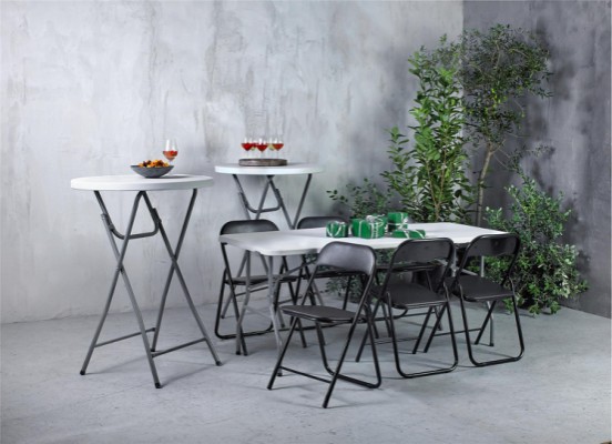 Enjoy>it® fällbart bord 180 x 74 x 74 cm vit/grå