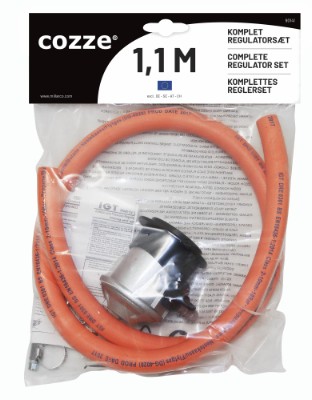Cozze® regulatorsats med slang 1,1 meter inkl. 2 x fästrem
