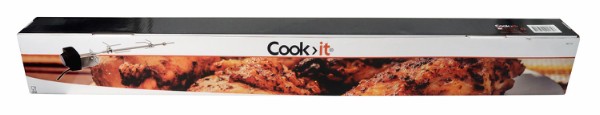 Cook>it® rotisserie för gasolgrill med 3, 4 eller 5 brännare, med 10 × 10 mm spett, rostfritt