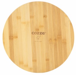 Cozze®-pizzaskärbräda Ø350 x 12mm bambuträ