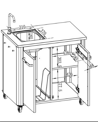 Cozze® utekök 90 m/stålho och vattenkran