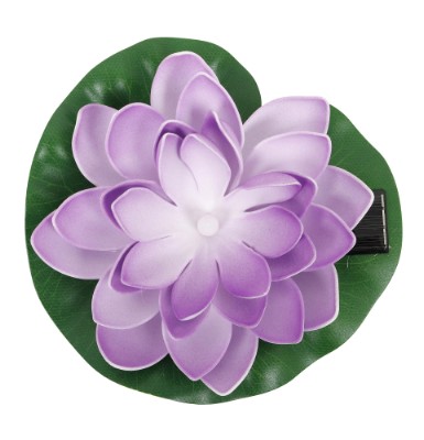 Lotus-näckros med solceller och ljus