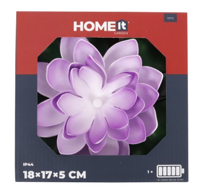 Lotus-näckros med solceller och ljus