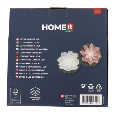 Lotus-näckros med solceller och ljus